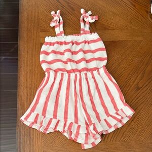 Vince Camuto Pink and White Knit Romper